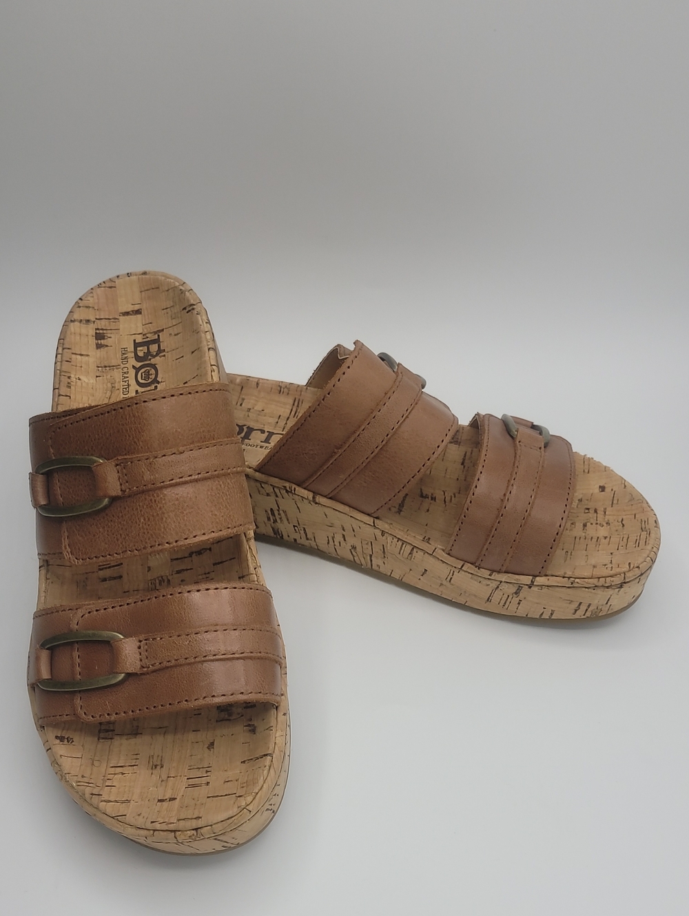 B]ØRN Women’s Brown Cork Slide Sandals